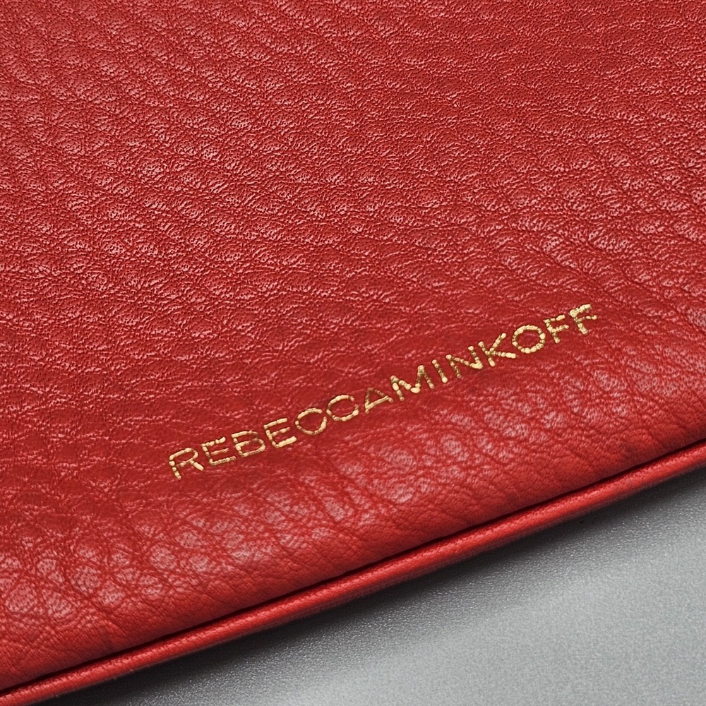 Rebecca Minkoff Monogram "D" Jody Pouch Red Leather Size Medium - Picture 2 of 11